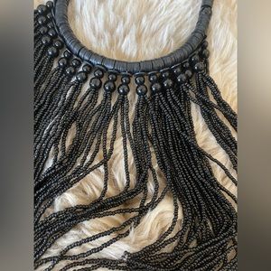 Black beaded necklace